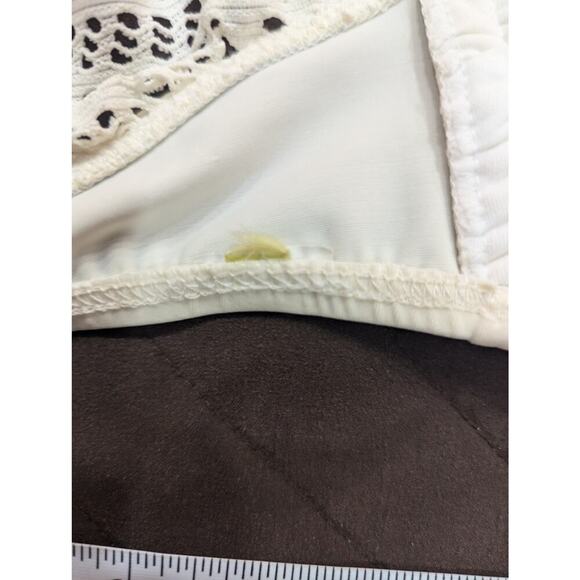 Women's crochet handkerchief bandeau cream top size S no tag - Picture 4 of 5